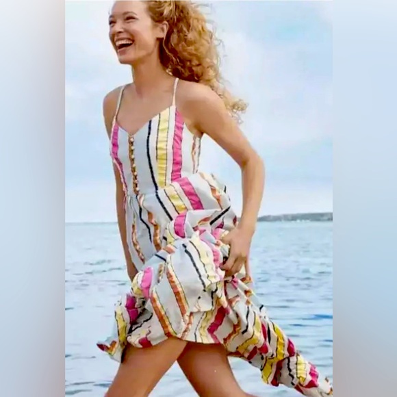 NWT J. Crew Womens Striped Maxi Dress in Multicolor Stripes. Size 0. - Picture 2 of 7